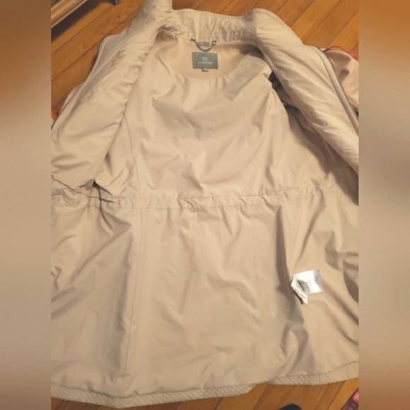 Soia & Kyo Enora jacket. Spring. Quilted parts. Hood. Cream/tan Size L. - Picture 10 of 16